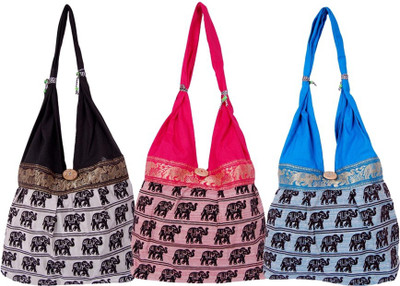 

Fashion Bizz Shoulder Bag(Black, Pink, Blue), Black;blue;pink