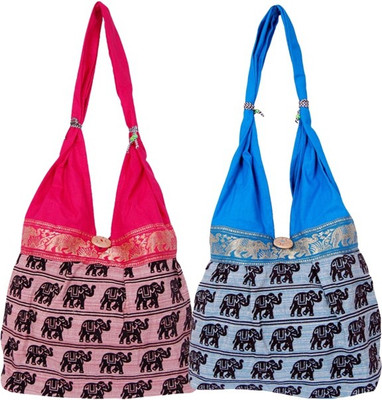 

Fashion Bizz Shoulder Bag(Blue, Pink)
