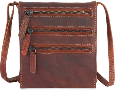 

Goodwill Leather Art Messenger Bag(Brown)