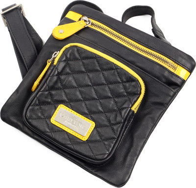 

Carlton London Messenger Bag(Yellow, Black), Black;yellow