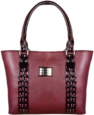 

Louise Belgium Hand-held Bag(Maroon, Black), Black;maroon