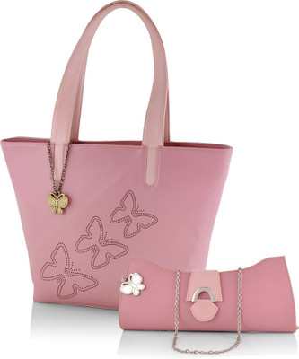 

Butterflies Hand-held Bag(Pink, Beige), Beige;pink