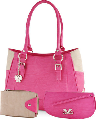 

Butterflies Hand-held Bag(Pink, Beige), Beige;pink