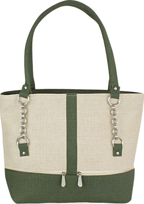 Govind Hand-held Bag(Beige, Green)