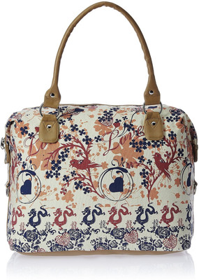 

Kanvas Katha Shoulder Bag(White, Green), Green;white