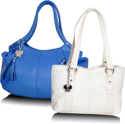 59% OFF on Butterflies Hand-held Bag(Blue, White)