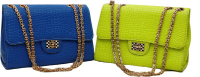 

FAMOSO Sling Bag(Green, Blue), Blue;green