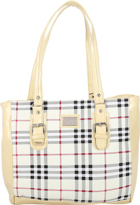 

Mukul Collection Hand-held Bag(White, Black), Black;white