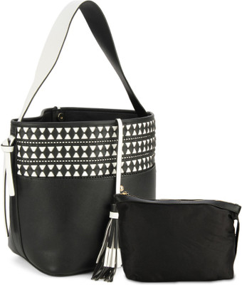 

ALDO Hand-held Bag(White, Black), Black;white