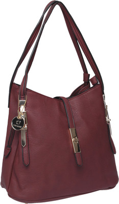 

Fur Jaden Women Casual Maroon PU Hand-held Bag