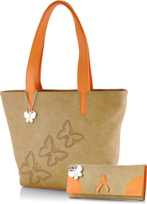 

Butterflies Hand-held Bag(Beige, Tan)