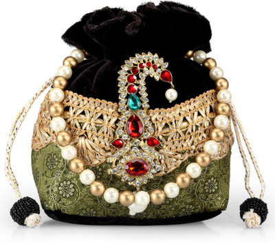 

Ahankara Pouch Potli(Black, Green)