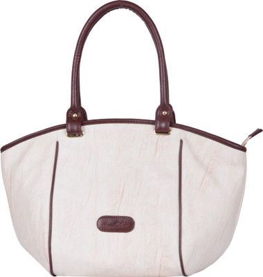 

Amore Roza Hand-held Bag(White, Brown), Brown;white