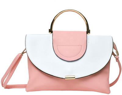 

Hawai Hand-held Bag(White, Pink), Pink;white