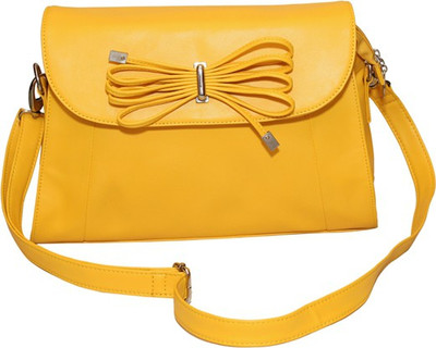 

Essart Women Casual Yellow PU Sling Bag