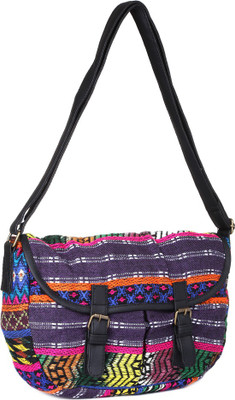 

People Women Casual Multicolor Polyester, Cotton Messenger Bag