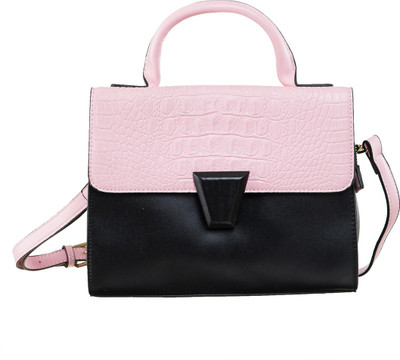 Peaubella Hand-held Bag(Black, Pink)