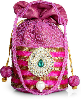 

Ahankara Pouch Potli(Pink, Gold), Gold;pink