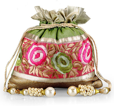 

Ahankara Pouch Potli(Green, Pink)