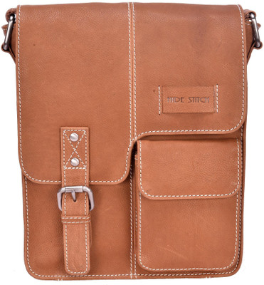 

Hide Stitch Messenger Bag(Tan)