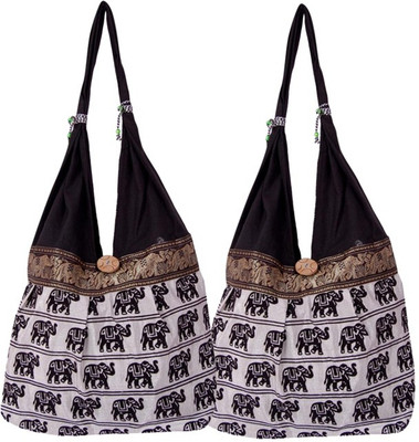 

Fashion Bizz Shoulder Bag(Black, White)