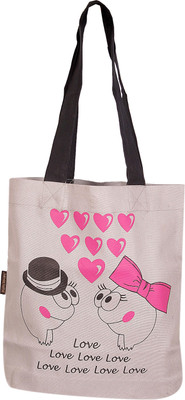 

Kanvas Katha Tote(Pink, Grey), Grey;pink