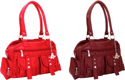 

Lady Bar Hand-held Bag(Red, Maroon), Maroon;red