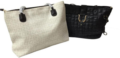 

FAMOSO Hand-held Bag(White, Black), Black;white