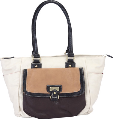 

Lavie Hand-held Bag(White, Brown), Brown;white