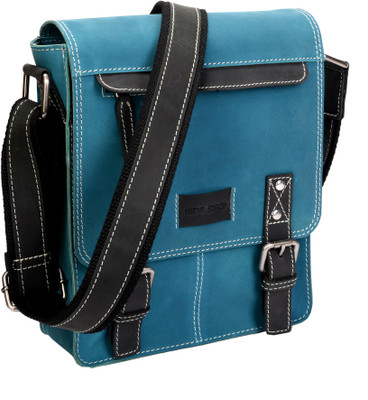 

Hide Stitch Messenger Bag(Blue)