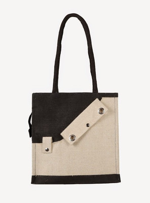 

Jute Tree Shoulder Bag(Black, Beige), Beige;black