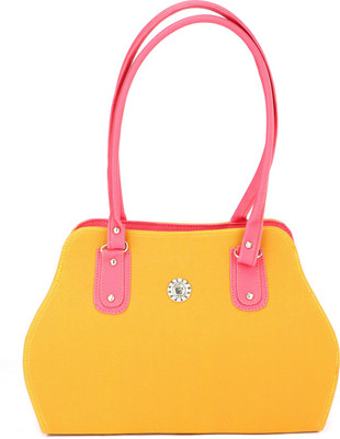 

Cottage Hand-held Bag(Yellow, Pink), Pink;yellow