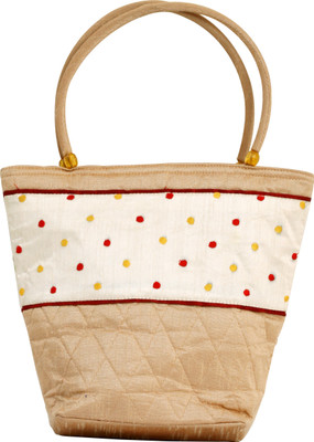 

Soulful Threads Hand-held Bag(Beige, White)
