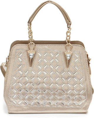 lavu&me Hand-held Bag(Gold, Beige), Beige;gold