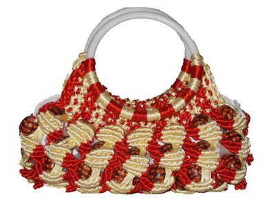 

Rosy Hand-held Bag(Red, Gold), Gold;red