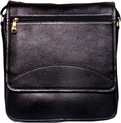 

Leather World Messenger Bag(Black)
