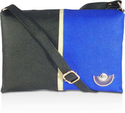 

Speed x fashion Girls Casual Black, Blue Rexine Sling Bag
