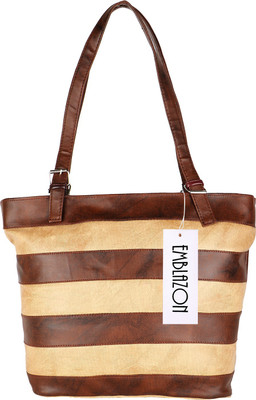 

Emblazon Hand-held Bag(Brown, Beige), Beige;brown