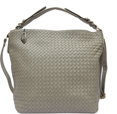 

Pepgirls Women Grey Leatherette Shoulder Bag