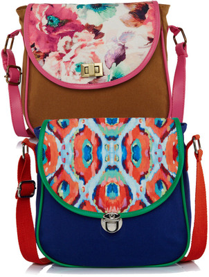 

Haqeeba Women Casual Multicolor Canvas Sling Bag