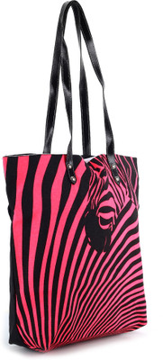

Kanvas Katha Tote(Black, Pink)