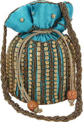 

Haster Pouch Potli(Blue, Gold)