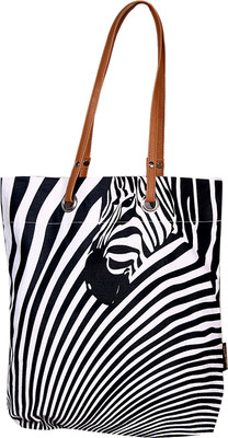 

Kanvas Katha Tote(Black, White)