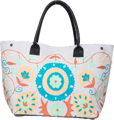 

Jaipur Textiles Hub Shoulder Bag(White)