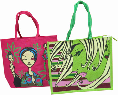 

Aaltex Hand-held Bag(Pink, Green), Green;pink