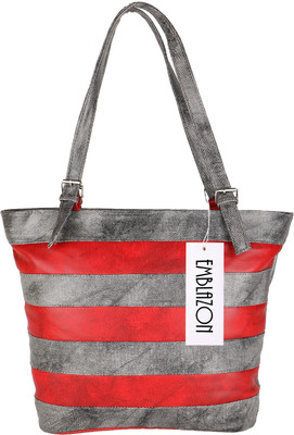 

Emblazon Hand-held Bag(Grey, Red)