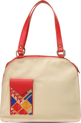 

Juvalia Hand-held Bag(Beige, Red)