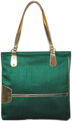 

Chimera Leather Shoulder Bag(Green, Gold), Gold;green