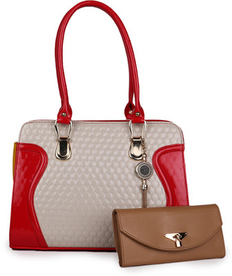 

Women Marks Hand-held Bag(White, Red), Red;white
