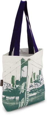 

Kanvas Katha Tote(Green, Beige), Beige;green